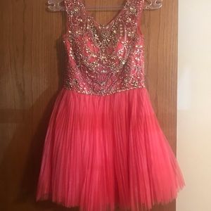 Pink beaded Sherry Hill dress